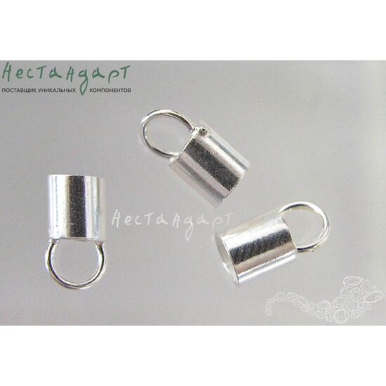 Концевик с петлей Sterling Silver 8х3,7 мм, изображение 2