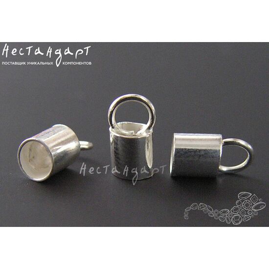 Концевик с петлей Sterling Silver 8х3,7 мм, изображение 3