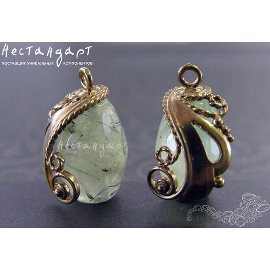 Концевик со штифтом Peacock Patina Bronze 19х13 мм