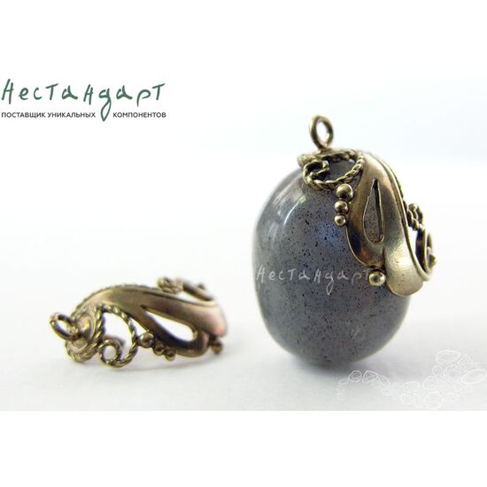 Концевик со штифтом Peacock Patina Bronze 19х13 мм, изображение 4