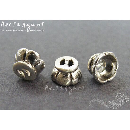 Концевик Collar Sterling Silver Rhodium Plated 7х4 мм, изображение 2