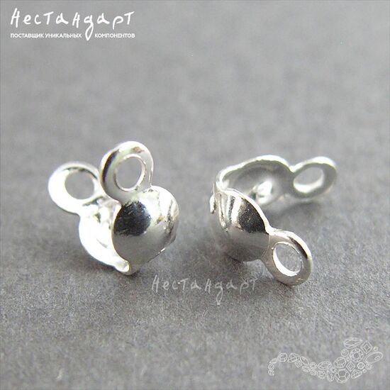 Каллот для узла Sterling Silver 7х3,5 мм, изображение 3