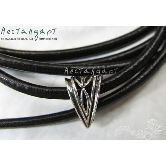 Шнур натуральная кожа черный 2,5 мм (уп. 1,5 м), изображение 2