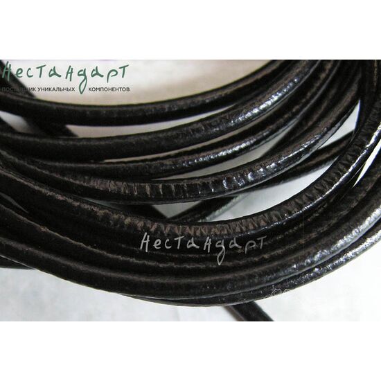 Шнур натуральная кожа черный 2,5 мм (уп. 1,5 м), изображение 4