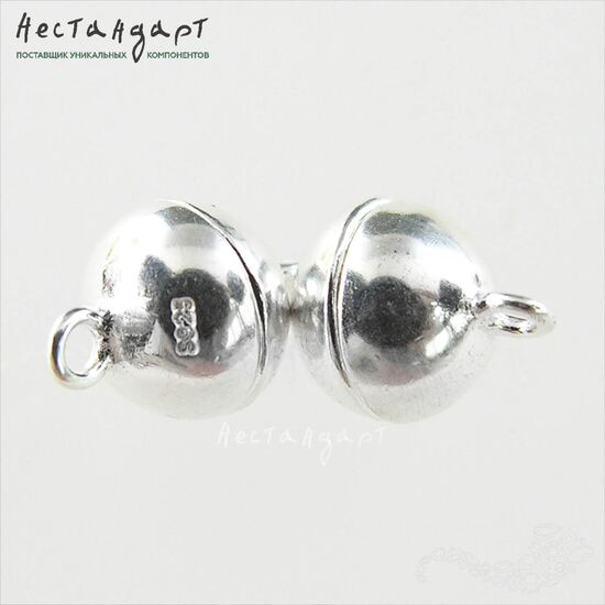 Замок магнитный Ball Sterling Silver 12х8 мм, изображение 2