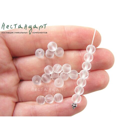 Хрустальная бусина матовая 6 мм (уп. 10 шт.), изображение 2