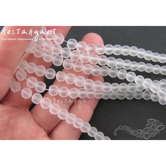 Хрустальная бусина матовая 6 мм (уп. 10 шт.), изображение 4