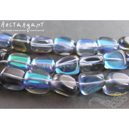 Хрустальная бусина Mystic Blue Geometric 13х11 мм, изображение 4