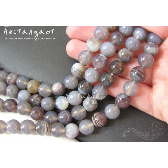 Агат натуральный Бразильский 8,5 мм (уп. 6 шт.), изображение 2