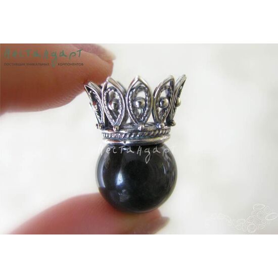 Концевик со штифтом Diadem Silver Plated 18х11 мм, изображение 2