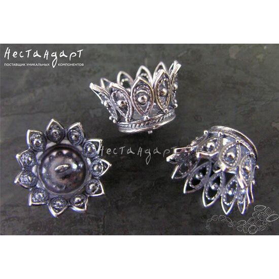 Концевик со штифтом Diadem Silver Plated 18х11 мм, изображение 3