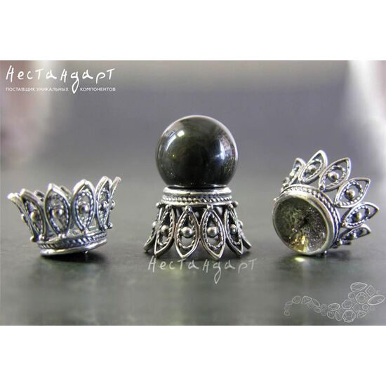 Концевик со штифтом Diadem Silver Plated 18х11 мм, изображение 4