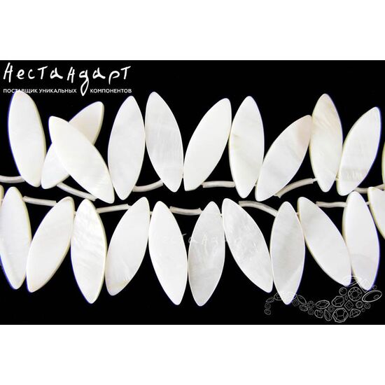 Перламутр натуральный White Leaflet 30х10 мм, изображение 2