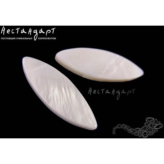 Перламутр натуральный White Leaflet 30х10 мм, изображение 3