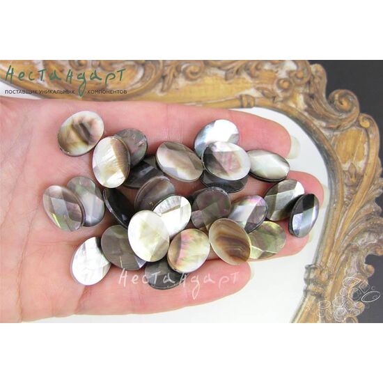Перламутр натуральный Oval 16х12 мм, изображение 3