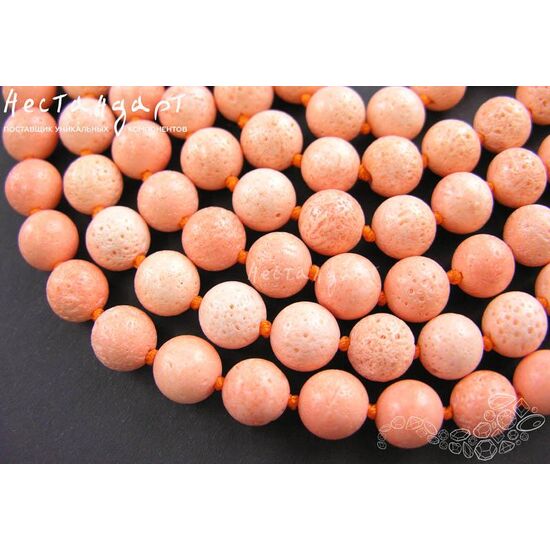 Коралл натуральный губчатый Peach 10 мм (уп. 10 шт.), изображение 4