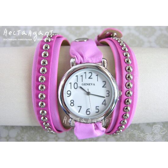 Часы-браслет Bali Silver Stud цвет розовый, изображение 3