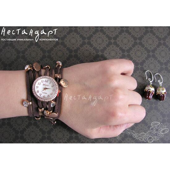 Часы-браслет Geneva Rose Gold Charm цвет кофе, изображение 2