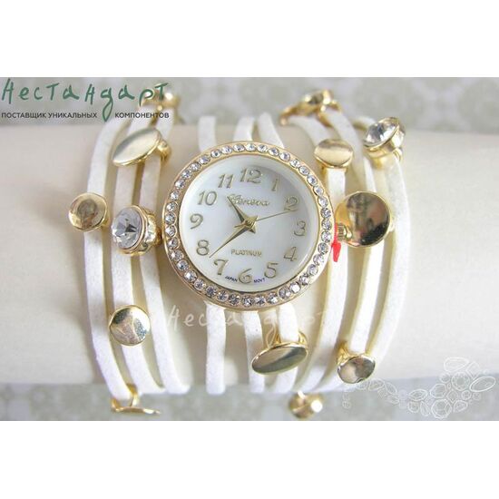Часы-браслет Geneva Gold Charm цвет белый