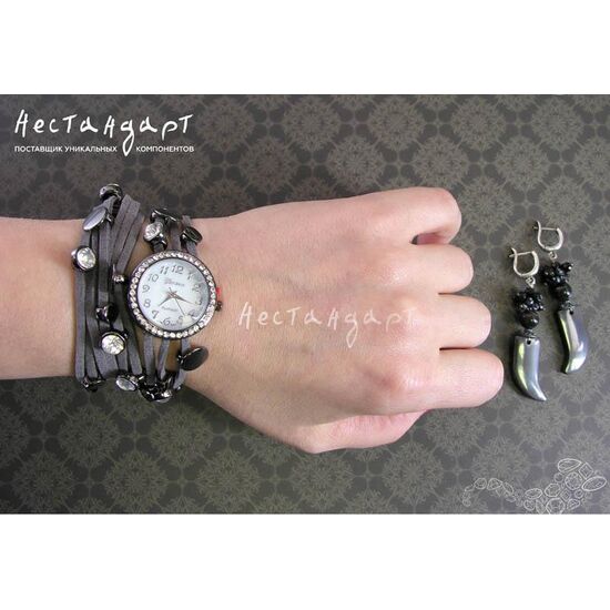 Часы-браслет Geneva Gunmetal Charm цвет антрацит, изображение 2