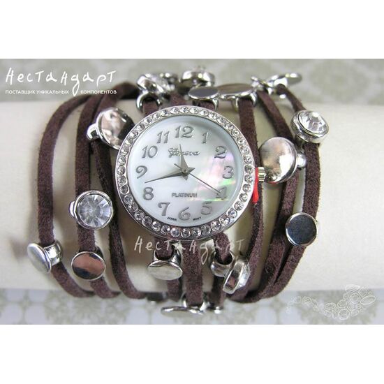 Часы-браслет Geneva Silver Charm цвет кофе, изображение 3