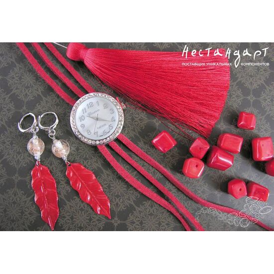 Часы-браслет Geneva Silver Charm цвет пунцовый, изображение 2