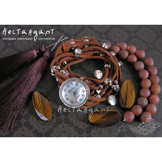 Часы-браслет Geneva Silver Charm цвет корица, изображение 2