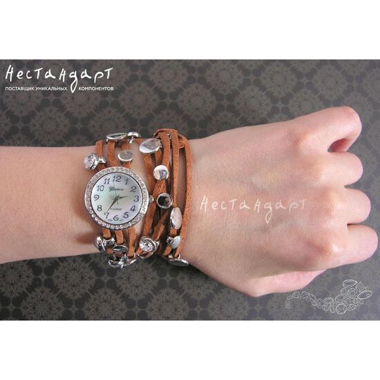 Часы-браслет Geneva Silver Charm цвет корица, изображение 4