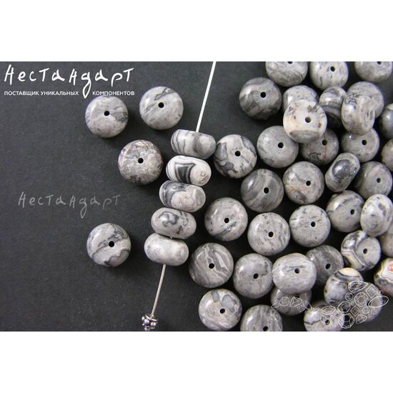 Халцедон натуральный серый 10,5х6 мм (уп. 6 шт.), изображение 2