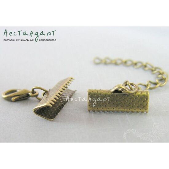 Концевик с замком Antique Bronze 16х8 мм, изображение 2