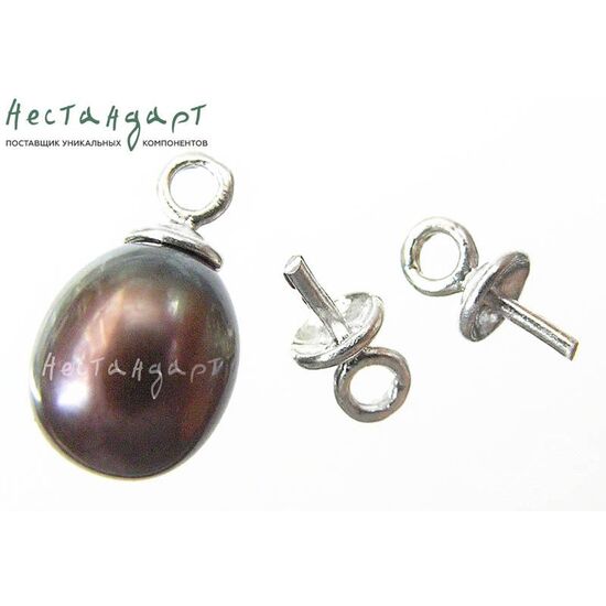 Концевик со штифтом Sterling Silver 6,3х3 мм