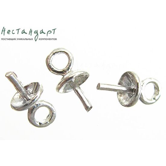 Концевик со штифтом Sterling Silver 6,3х3 мм, изображение 2