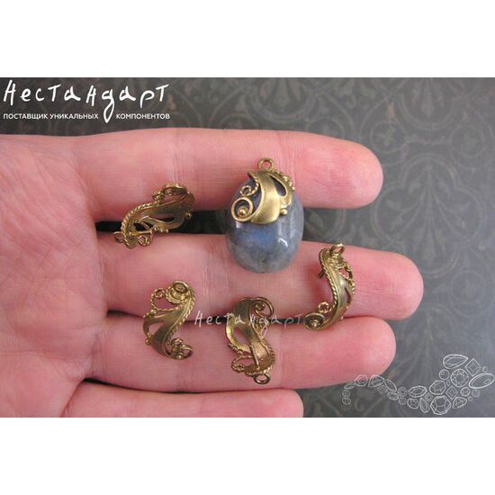 Концевик со штифтом Peacock Patina Bronze 19х13 мм, изображение 3