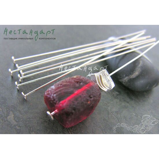 Пин со шляпкой Sterling Silver 51х0,6 мм, изображение 2