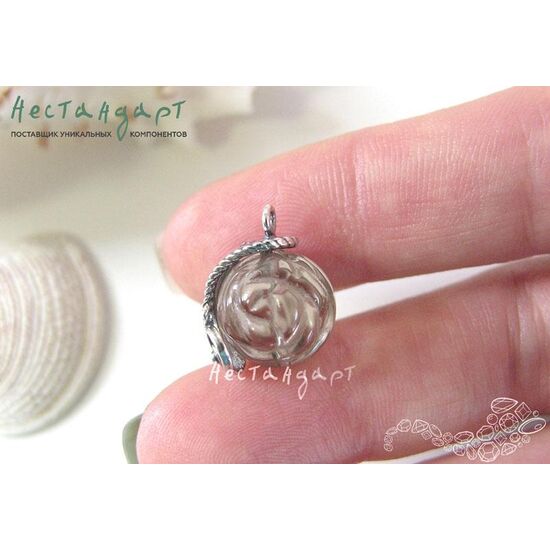 Концевик со штифтом Peacock Silver Plated 19х13 мм, изображение 4