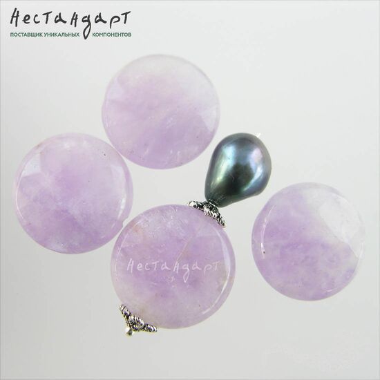 Аметист натуральный диск с огранкой 20 мм, изображение 3