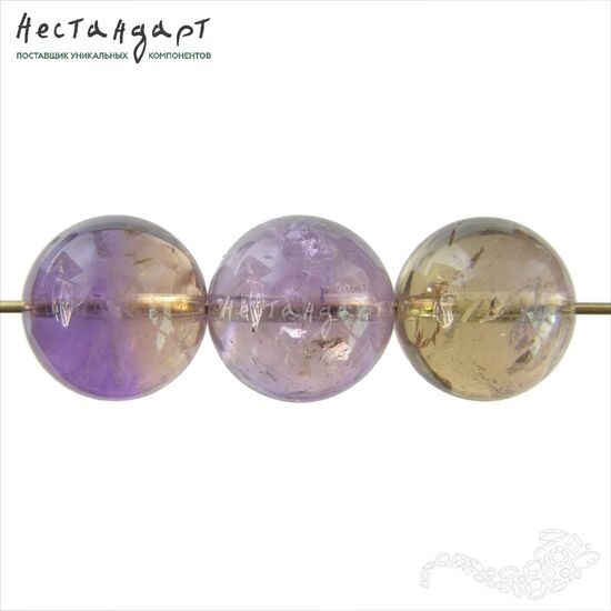 Аметрин натуральный крупные гладкие шары 12 мм