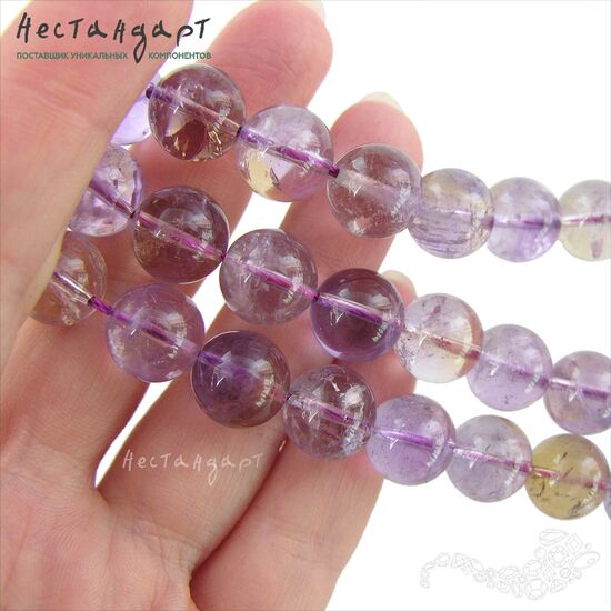 Аметрин натуральный крупные гладкие шары 12 мм, изображение 2