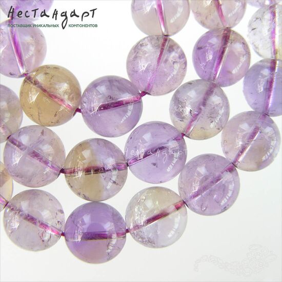 Аметрин натуральный крупные гладкие шары 12 мм, изображение 4