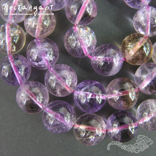 Аметрин натуральный крупные гладкие шары 12 мм, изображение 5