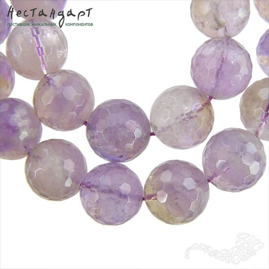 Аметрин натуральный шар с ювелирной огранкой 14 мм, изображение 5