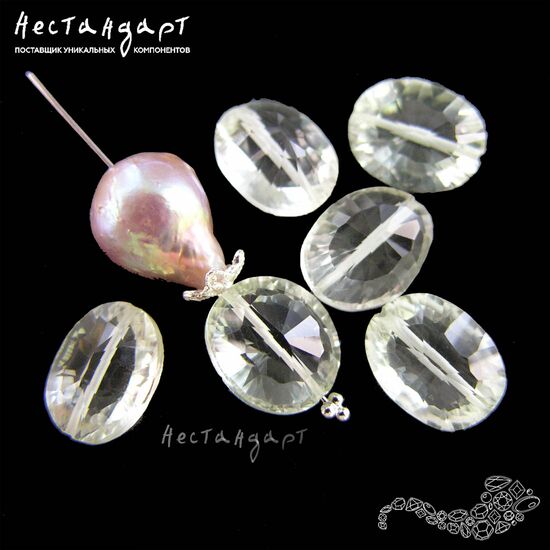 Празиолит натуральный Antwerp Oval 10,5х8 мм (пара)