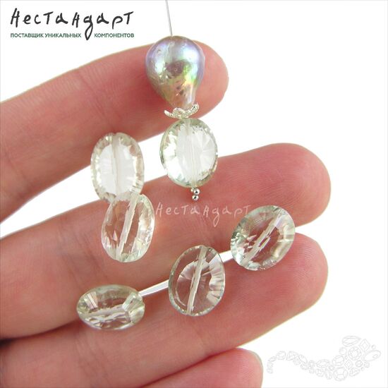 Празиолит натуральный Antwerp Oval 10,5х8 мм (пара), изображение 3