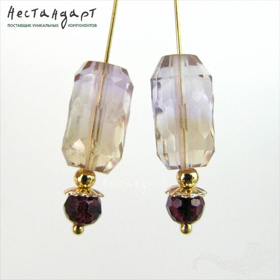 Аметрин натуральный Fancy Cut 9-12 мм (пара )