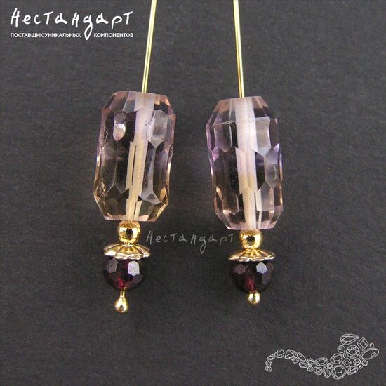 Аметрин натуральный Fancy Cut 9-12 мм (пара ), изображение 3