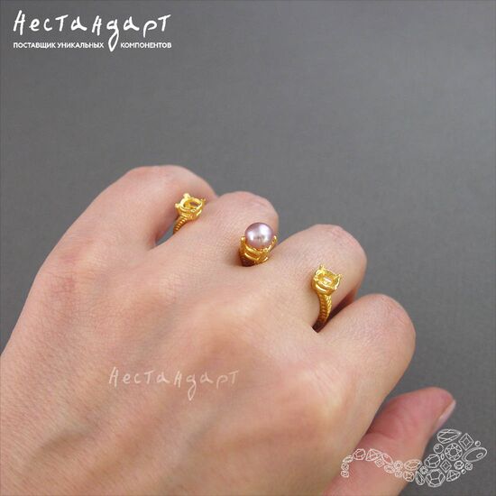 Основа для кольца Twins Matte Gold Plated 17 мм, изображение 2