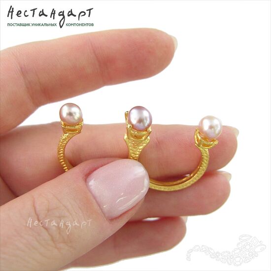 Основа для кольца Twins Matte Gold Plated 17 мм, изображение 3