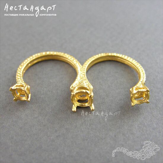 Основа для кольца Twins Matte Gold Plated 17 мм, изображение 4