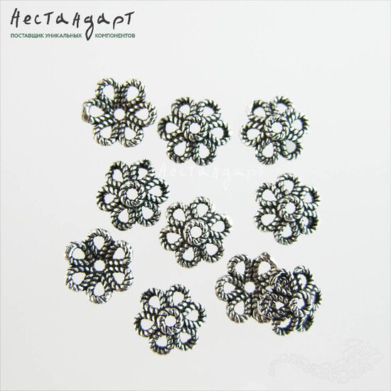 Чашечки для бусин Antique Chamomile Sterling Silver 7,5 мм, изображение 4