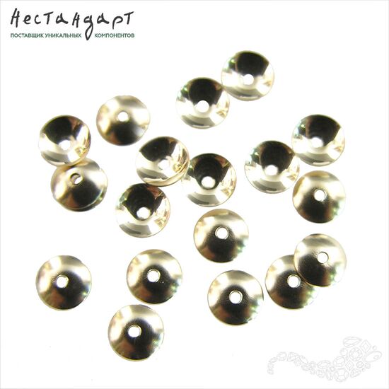 Чашечки для бусин Round Bead Caps Gold Filled 4 мм, изображение 5
